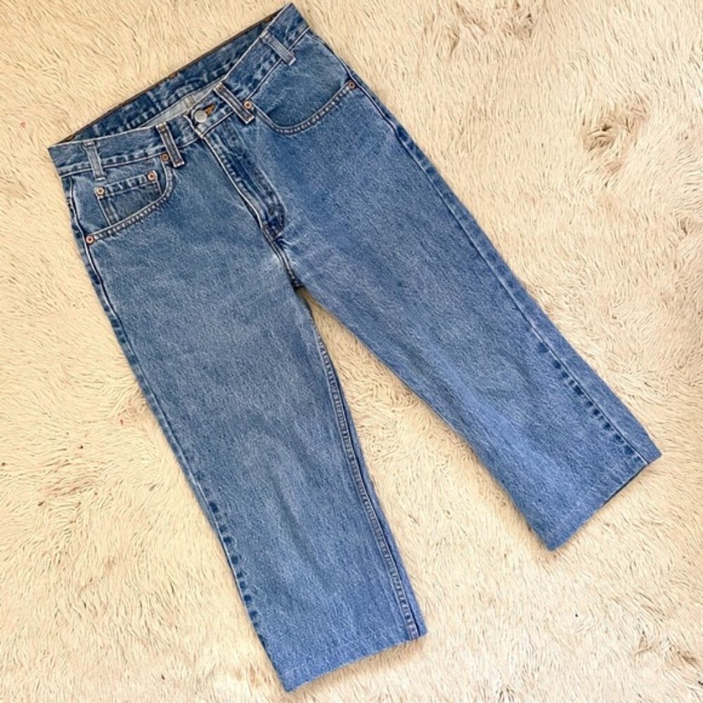 Levi’s Cotton Mid/High-Rise Straight Leg Cropped Culottes Capri Length Jeans 28” - Picture 7 of 8